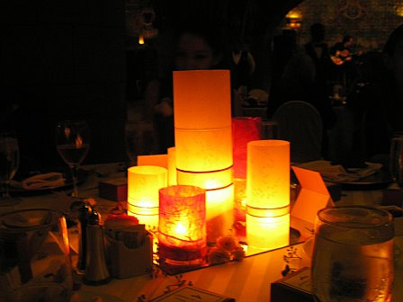 Three ideas for nonfloral centerpieces are Using candles is very lovely 